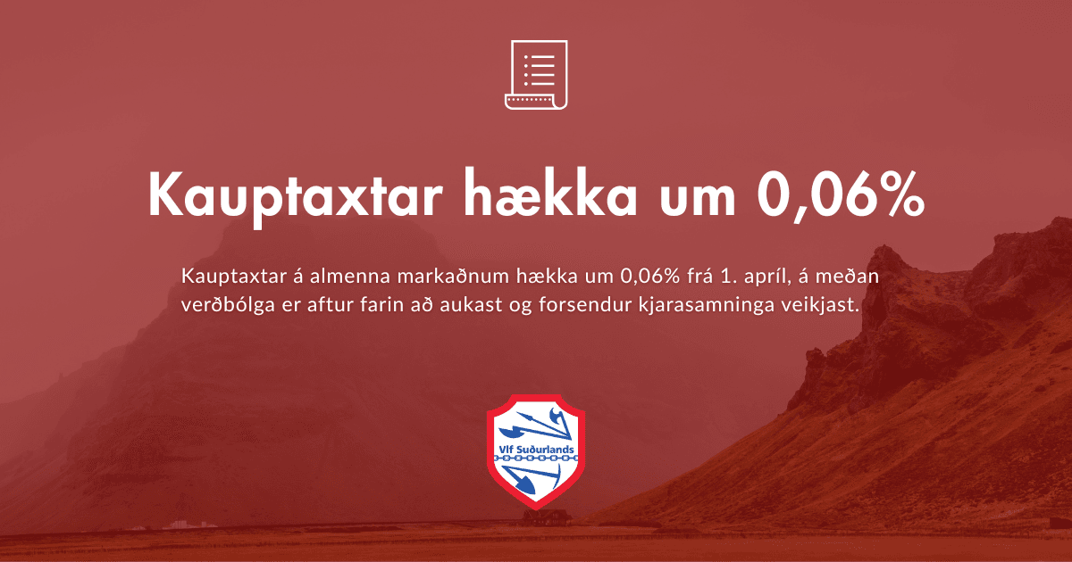 Kauptaxtar hækka um 0,06% frá 1. apríl 2026