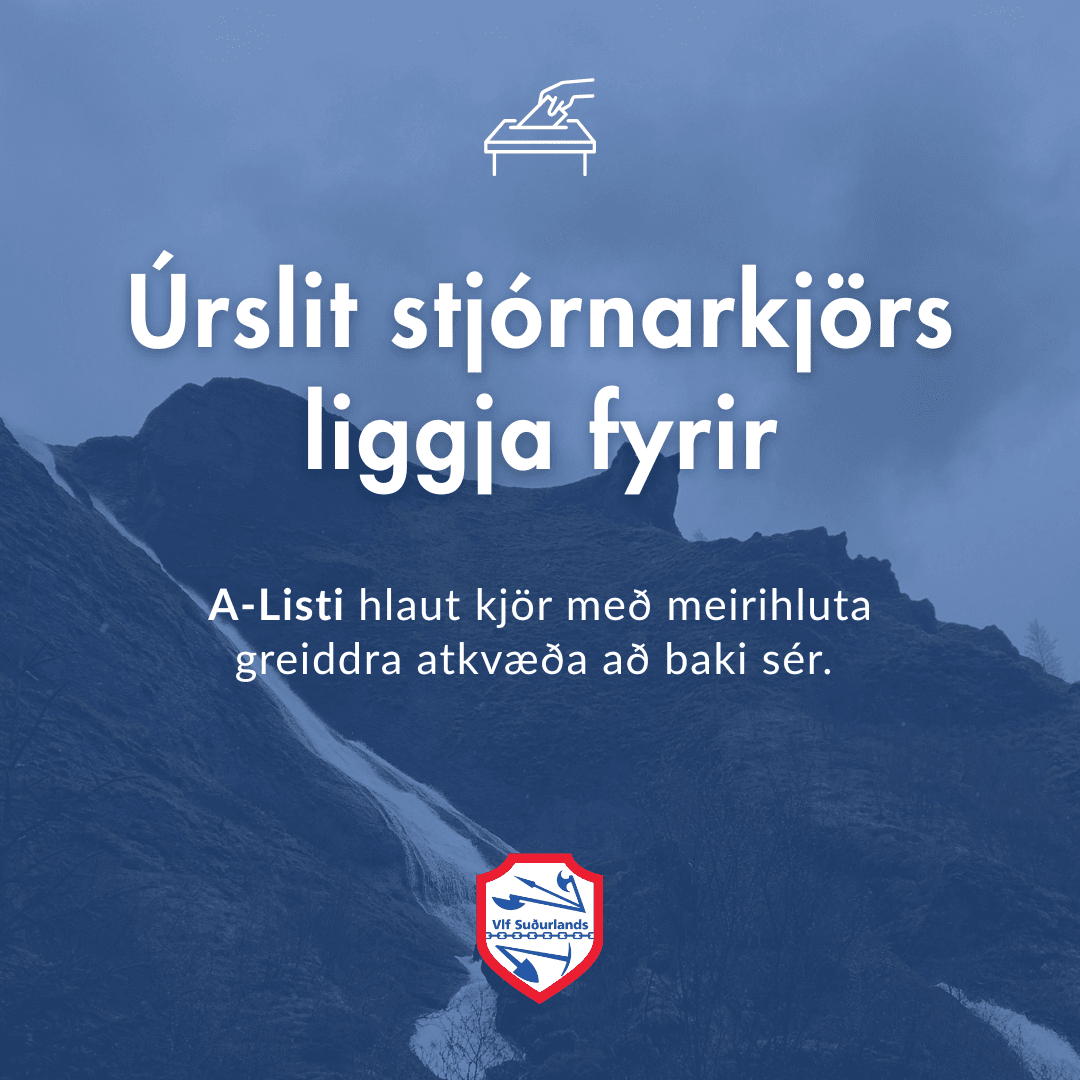 Stjórnarkjöri VLFS árið 2026 lauk í dag, 28. apríl 2026, kl. 15:00.